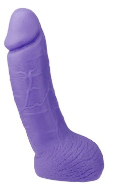 Фиолетовый дилдо с венозным узором XSKIN 6 PVC DONG - 15 см.