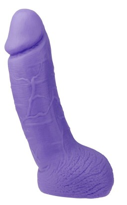 Фиолетовый дилдо с венозным узором XSKIN 6 PVC DONG - 15 см.