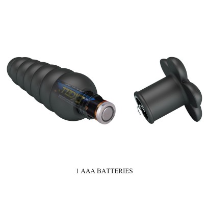 Черный анальный вибростимулятор Imron - 11 см.