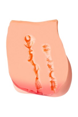 Телесный реалистичный мастурбатор-полуторс с 2 любовными входами