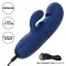 Синий вибромассажер-кролик Cashmere Silk Duo - 16,5 см.
