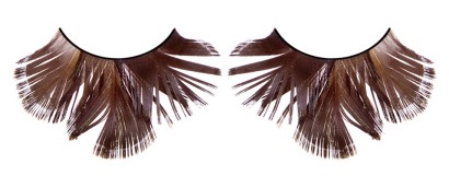 Тёмные коричневые ресницы-перья