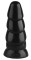 Черная рельефная анальная втулка - 18,5 см.
