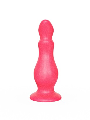 Розовая фигурная анальная пробка - 14 см.