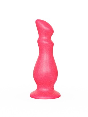 Розовая фигурная анальная пробка - 14 см.
