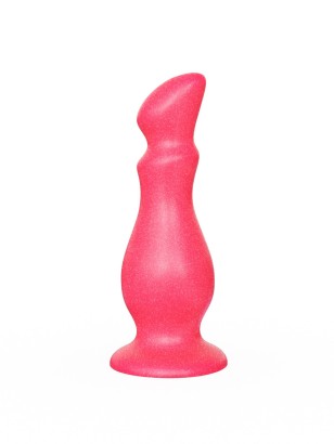 Розовая фигурная анальная пробка - 14 см.
