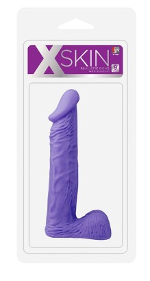 Фиолетовый фаллоимитатор большого размера XSKIN 9 PVC DONG - 23 см.