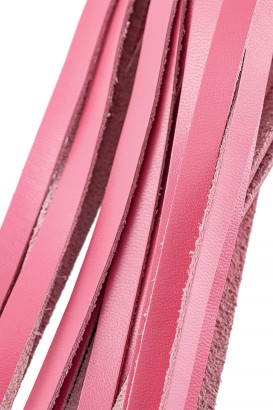 Розовая кожаная плеть - 50 см.