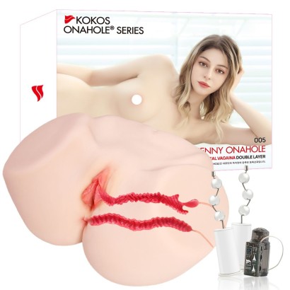 Мастурбатор-полуторс с двойным слоем материала и вибрацией Jenny Onahole Real Vagina