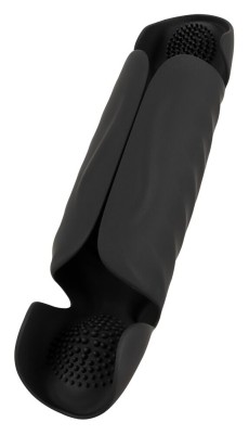 Черный вибромастурбатор с трехточечной стимуляцией Penis Trainer with 3 Point Stimulation