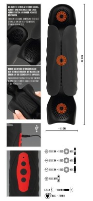 Черный вибромастурбатор с трехточечной стимуляцией Penis Trainer with 3 Point Stimulation