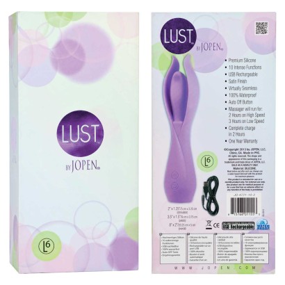 Большой фиолетовый вибратор с лепестками Lust by JOPEN L6