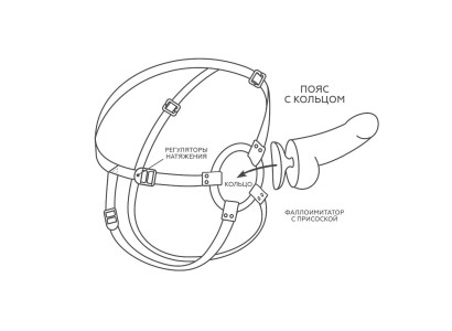 Пояс-трусики с реалистичной насадкой - 20,5 см.