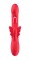 Красный вибратор-кролик с функцией фингеринга - 25,5 см.