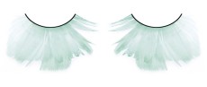 Бирюзовые пушистые ресницы из перьев