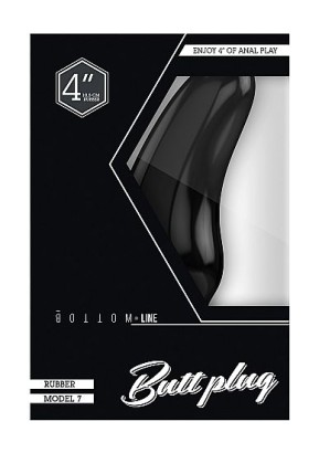 Черный изогнутый анальный стимулятор Bottom Line Model 7 - 10,5 см.