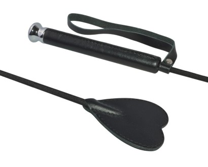 Чёрный стек с шлепком-сердечком - 60 см.