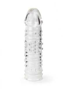 Прозрачная закрытая насадка на пенис - 17 см.