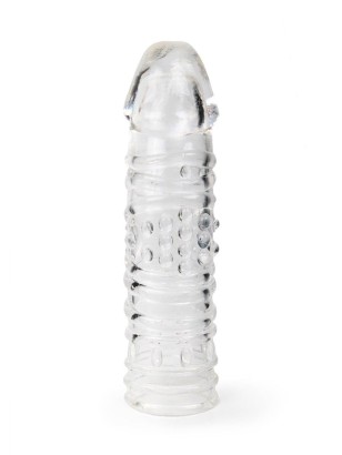 Прозрачная закрытая насадка на пенис - 17 см.