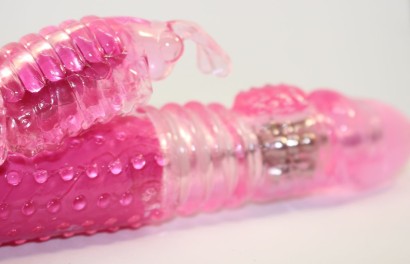 Розовый виброкомпьютер с ротацией и функцией Up&Down - 23,5 см.