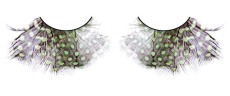 Коричнево-зелёно-фиолетовые ресницы-перья