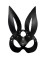 Черная кожаная маска зайки Miss Bunny