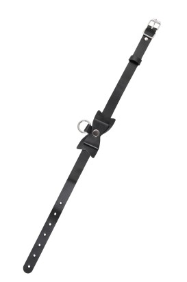 Черный чокер-ошейник с бабочкой и колечком