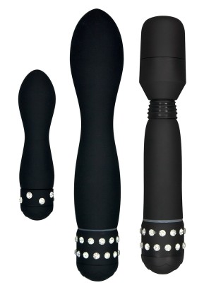 Набор чёрных вибраторов DIAMOND TRIPLE PLEASURE PACK