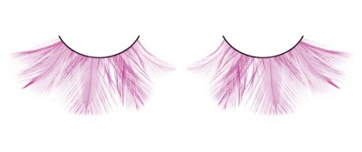 Розовые ресницы-перья