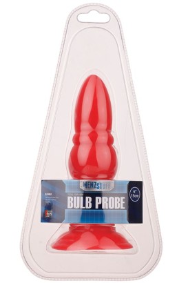 Красная анальная пробка MENZSTUFF BULB PROBE - 15 см.