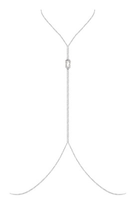 Серебристое украшение на тело со стразами