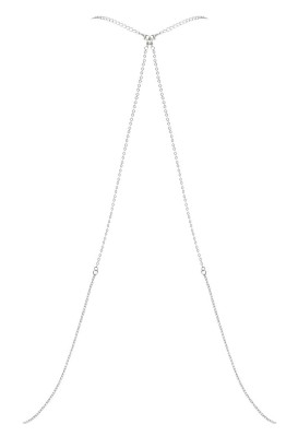 Серебристое украшение на тело со стразами