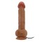 Темно-бежевый вибратор-реалистик Berqrisi на присоске - 26 см.