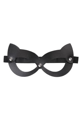 Черная открытая маска с ушками кошки