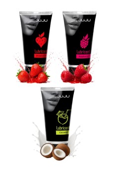 Набор из 3 съедобных лубрикантов JUJU (клубника, малина, кокос)