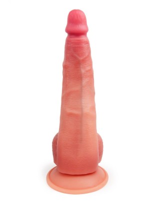 Телесный реалистичный фаллоимитатор с присоской - 30 см.