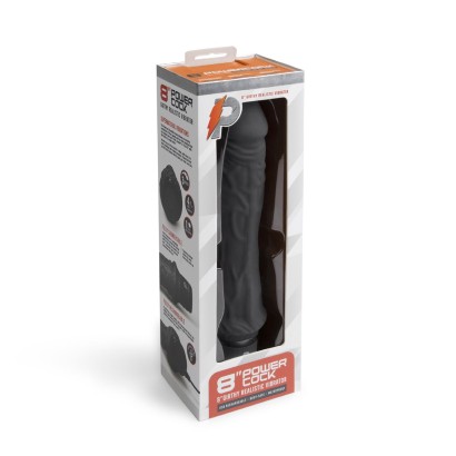 Черный вибратор-реалистик 8  Girthy Realistic Vibrator - 24,5 см.