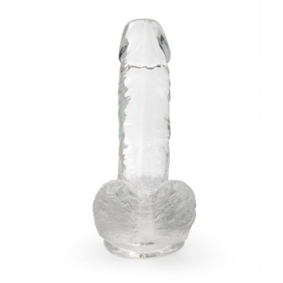 Прозрачный фаллоимитатор на присоске - 15 см.