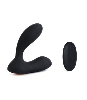 Чёрный стимулятор простаты Vick с вибрацией и пультом ДУ