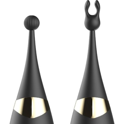 Черный двусторонний вибратор-пульсатор