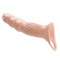 Телесная насадка на пенис с тремя вкладышами-удлинителями - 24 см.