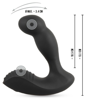 Черный вибростимулятор простаты RC Prostate Massager - 13,1 см.