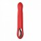 Красный силиконовый вибратор-кролик с фрикциями - 22 см.