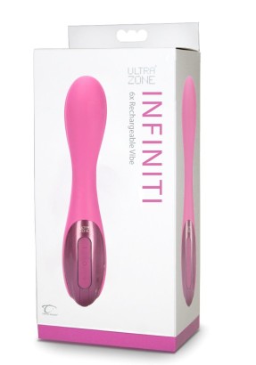 Розовый перезаряжаемый вибромассажер Infinity 6x - 17,8 см.