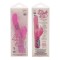 Розовый вибромассажёр с клиторальным стимулятором и вращающимися шариками Petite Flutter - 21 см.