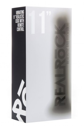 Чёрный вибратор-реалистик Vibrating Realistic Cock 11  - 27,5 см.