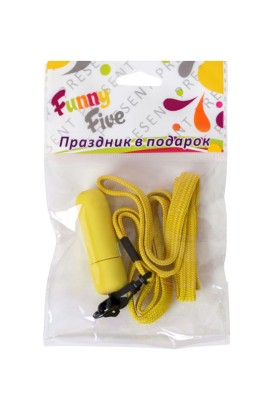 Желтая вибропуля на ремешке - 5,5 см.