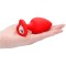 Красная анальная пробка с прозрачным стразом Extra Large Diamond Heart Butt Plug - 9,5 см.