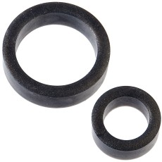 Чёрные эрекционные кольца Premium Silicone C-Rings 