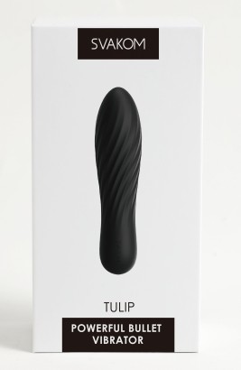 Черная вибропуля Tulip - 10,6 см.